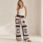 Retro Bloom Crochet Knit Pants