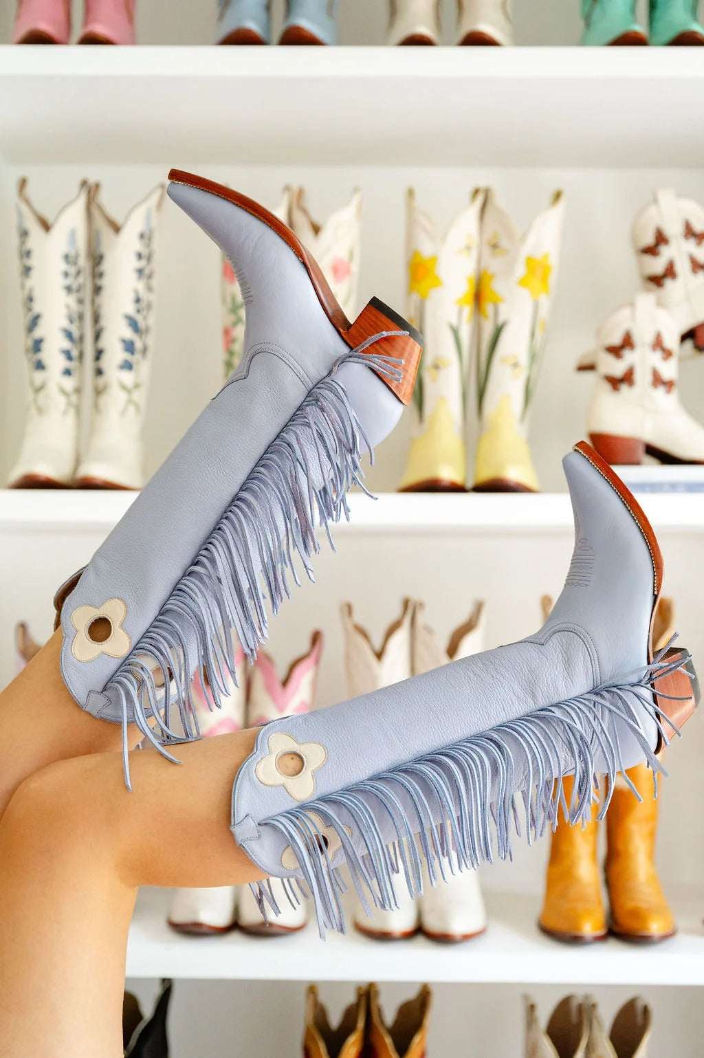 Prairie Bloom Fringe Western Boots